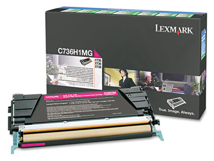 Original Lexmark C736H1MG C736/X736/X738 Magenta Return Program High-Yield Toner Cartridge