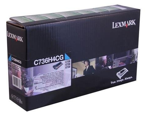 Original Lexmark C736H4CG C736 Cyan Return Program High-Yield Toner Cartridge