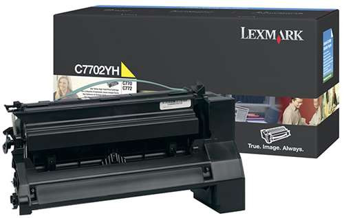 Original Lexmark C7702YH C770/C772 Yellow High-Yield Toner Cartridge