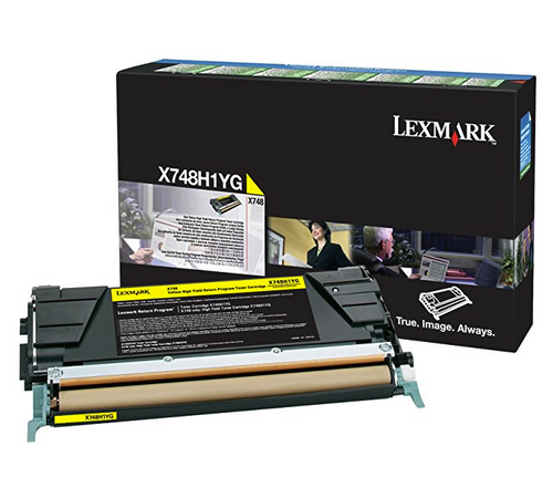 Original Lexmark X748H1YG X748 Yellow Return Program High-Yield Toner Cartridge