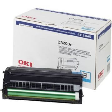 Original OKI 42126660 Image Drum with Toner Cartridge for C3200N Printer  Cyan
