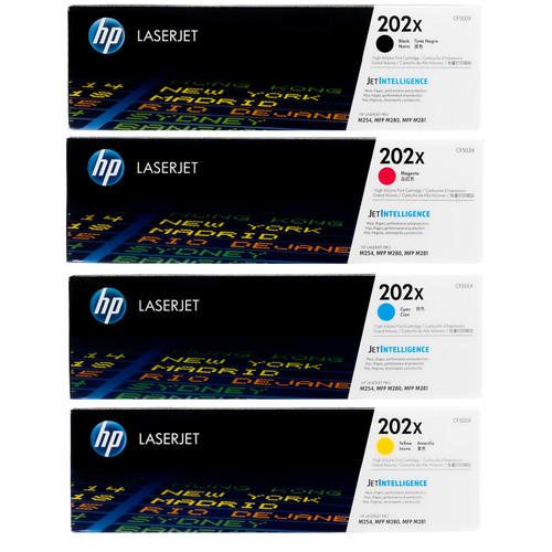HP 202X SET | CF500X CF501X CF502X CF503X | Original HP Toner Cartridge - Black, Cyan, Yellow, Magenta