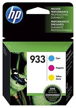 Original HP B3B32FN #140 #933 Cyan Magenta Yellow Inkjet Cartridges Combo 3-Pack