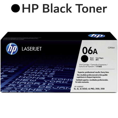 HP 06A C3906A Black LaserJet Toner Cartridge