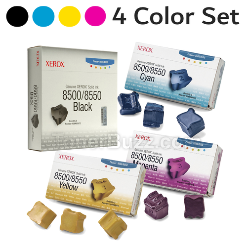 Original Xerox Phaser 8500/8550 Solid Ink Black Cyan Magenta Yellow 4-pack (6 per Pack) 108R00669 108R00670 108R00671 108R00672