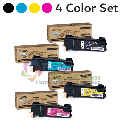 Original Xerox Phaser 6125N Black Cyan Magenta Yellow Toner Cartridge 4-Pack 106R01331 106R01332 106R01333 106R01334