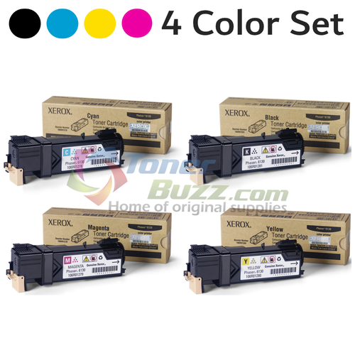 Original Xerox Phaser 6130 Black Cyan Magenta Yellow Toner Cartridge 4-Pack 106R01278 106R01279 106R01280 106R01281
