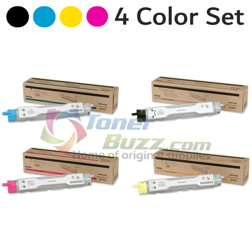 Original Xerox Phaser 6200 Black Cyan Magenta Yellow High Capacity Toner Cartridge 4-Pack 016-2005-00 016-2006-00 016-2007-00 016-2008-00