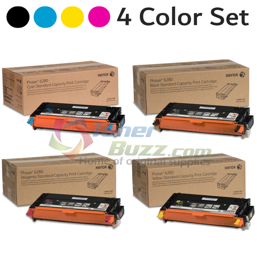Original Xerox Phaser 6280 Black Cyan Magenta Yellow Toner Cartridge 4-Pack 106R01388 106R01389 106R01390 106R01391