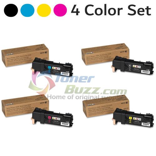 Original Xerox Phaser 6500 Black Cyan Magenta Yellow High Capacity Toner Cartridge 4-Pack 106R01594 106R01595 106R01596 106R01597