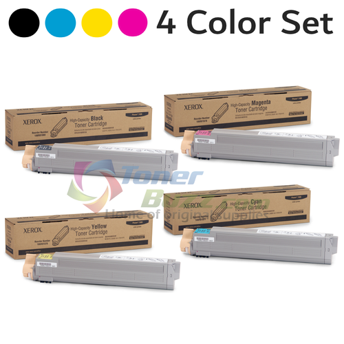 Original Xerox Phaser 7400 Black Cyan Magenta Yellow High-Capacity Toner Cartridge 4-Pack 106R01077 106R01078 106R01079 106R01080