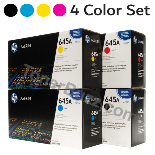 HP 645A Original Toner Cartridge Combo Pack Black Cyan Magenta Yellow C9730A C9731A C9732A C9733A