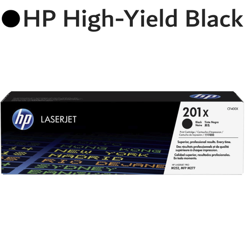 Original HP 201X CF400X Black High-Yield LaserJet Toner Cartridge
