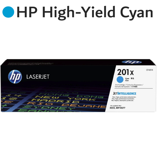 Original HP Cyan 201X CF401X High-Yield LaserJet Toner Cartridge