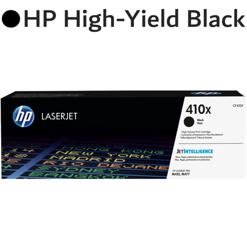 Original HP Black 410X CF410X High-Yield LaserJet Toner Cartridge
