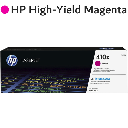 Original HP Magenta 410X CF413X High-Yield LaserJet Toner Cartridge