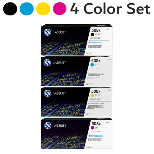 Original HP 508X CF360X CF361X CF362X CF363X LaserJet Toner Cartridge High Yield Black Cyan Magenta Yellow Combo Pack