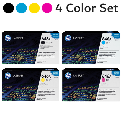 646X 646A CE264X CF031A CF032A CF033A Original HP LaserJet Toner Cartridge High Yield Black Cyan Magenta Yellow Combo Pack