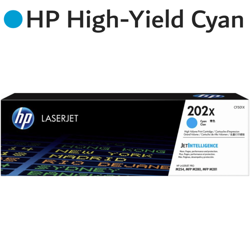 riginal HP 202X CF501X Cyan High-Yield Toner Cartridge
