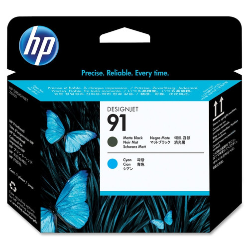 Original HP 91 C9460A Matte Black and Cyan Printhead Dual Pack