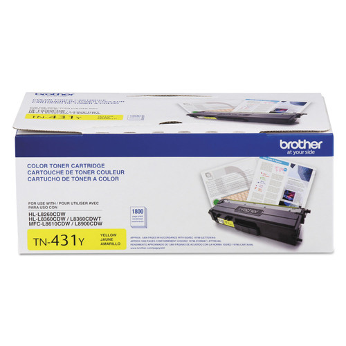 Brother Genuine OEM TN431Y Standard Yield Yellow Toner (1.8K YLD)