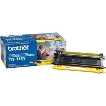 Original Brother TN-115Y Yellow High-Yield Laser Toner Cartridge