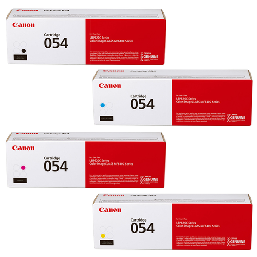 Canon 054 Set | Original Canon Laser Toner Cartridges – Black, Cyan, Magenta, Yellow