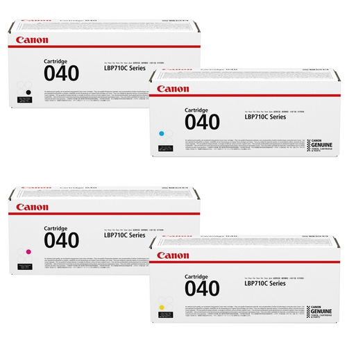 Canon 040 Set | Original Canon Laser Toner Cartridges – Black, Cyan, Magenta, Yellow
