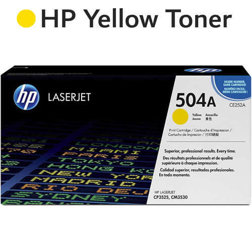 Original HP Yellow 504A CE252A LaserJet Toner Cartridge
