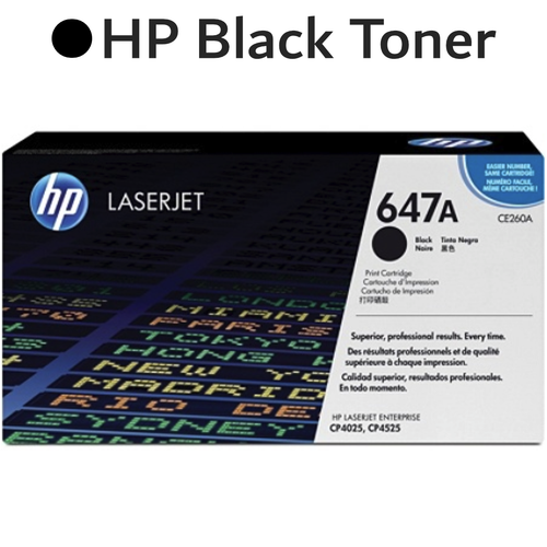 Original HP Black 647A CE260A LaserJet Toner Cartridge