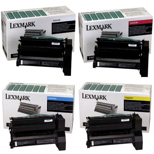 Lexmark 15G042 Set | 15G042C 15G042K 15G042M 15G042Y | Original Lexmark Return Program High-Yield Program Toner Cartridges – Black, Cyan, Magenta, Yellow