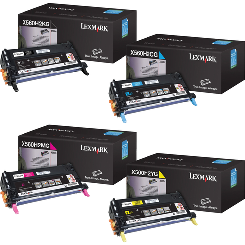 Lexmark X560H2 Set | X560H2CG X560H2KG X560H2MG X560H2YG | Original Lexmark High-Yield Toner Cartridges – Black, Cyan, Magenta, Yellow
