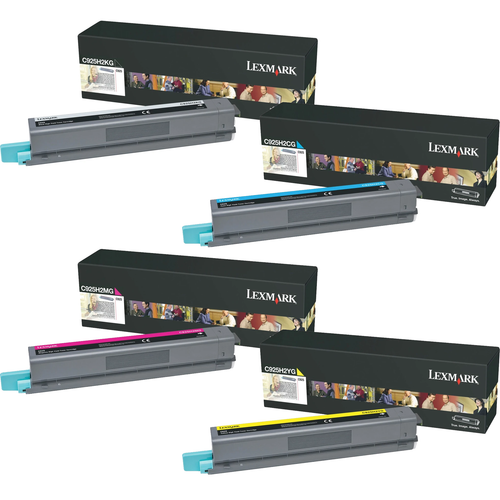 Lexmark C925H2 Set | C925H2CG C925H2KG C925H2MG C925H2YG | Original Lexmark High-Yield Toner Cartridges – Black, Cyan, Magenta, Yellow