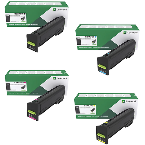 Lexmark CX860 Set | 82K1UC0 82K1UK0 82K1UM0 82K1UY0 | Original Lexmark Ultra High-Yield Toner Cartridges – Black, Cyan, Magenta, Yellow