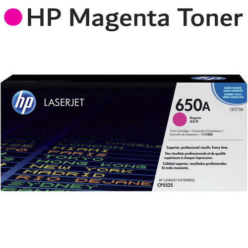 Original HP Magenta 650A CE273A LaserJet Toner Cartridge
