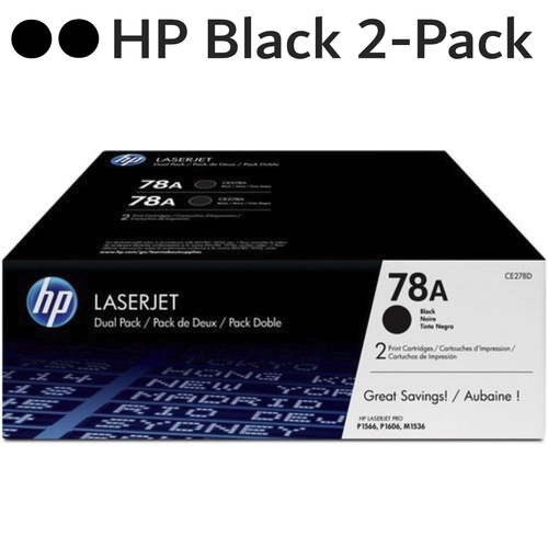 Original HP 78A CE278D Black LaserJet Toner Cartridges Dual Pack 2-Pack