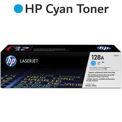 Original HP Cyan 128A CE321A LaserJet Toner Cartridge
