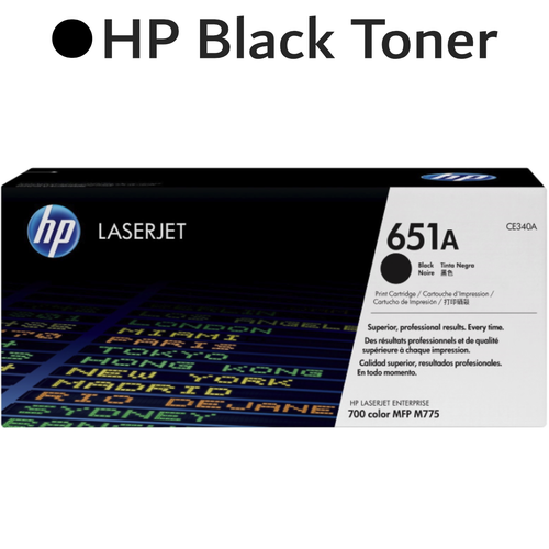 Original HP 651A CE340A Black LaserJet Toner Cartridge