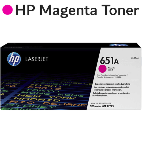 Original HP 651A CE343A Magenta LaserJet Toner Cartridge