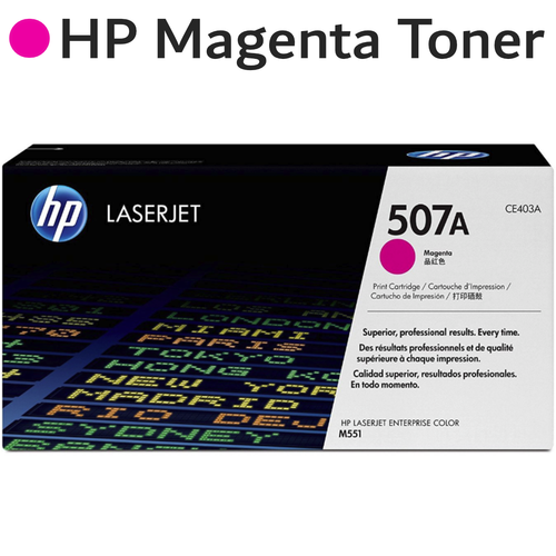Original HP 507A CE403A Magenta LaserJet Toner Cartridge