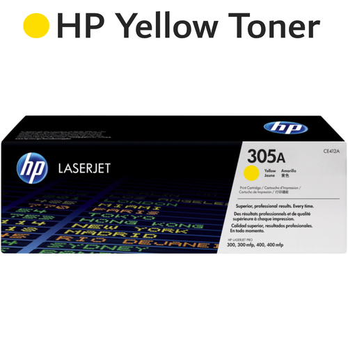 Original HP Yellow 305A CE412A LaserJet Toner Cartridge