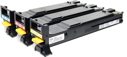 A06VJ33 Set | A06V233 A06V333 A06V433 Original Konica Minolta Toner Cartridges - Yellow, Magenta, Cyan