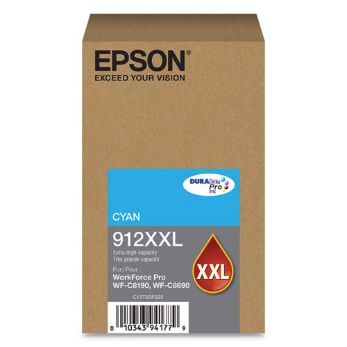 T912XXL220 | Epson® 912XXL | Original Epson® DURABrite Pro® Extra High-Yield Ink Cartridge - Cyan