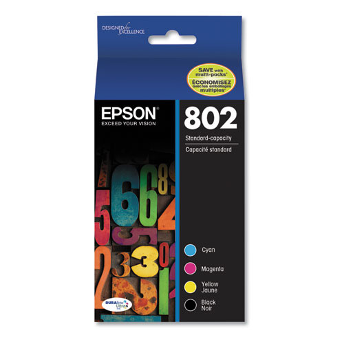 T802120-BCS | Epson® 802 | Original Epson® DURABrite Ultra® Ink Cartridge - Black, Cyan, Magenta, Yellow