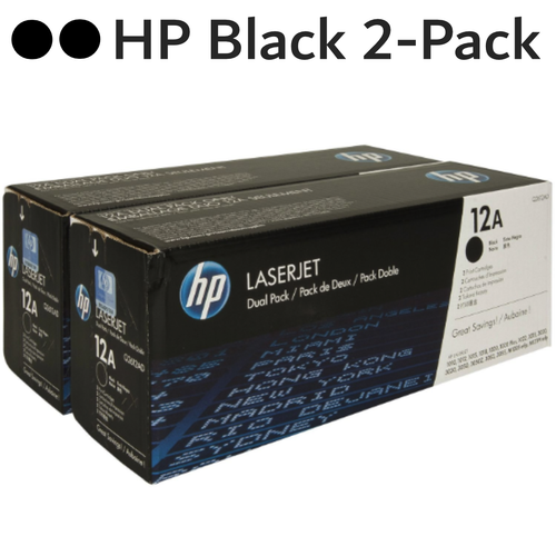 Original HP 12A Q2612D Dual Pack Black LaserJet Toner Cartridge