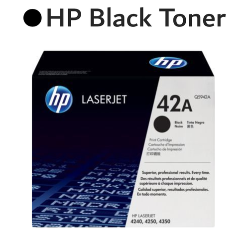 Original HP 42A Q5942A Black LaserJet Toner Cartridge