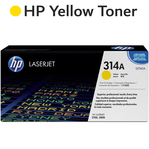 Original HP 314A Q7562A Yellow LaserJet Toner Cartridge