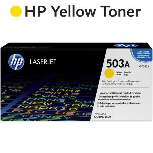 Original HP Yellow 503A Q7582A LaserJet Toner Cartridge