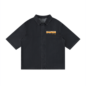 Super Vintage Wash Drop Shoulder Shirt #swjG