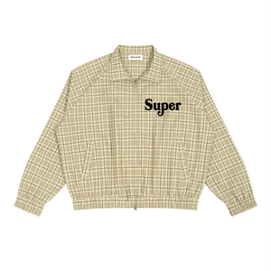 Super Cream Plaid Full-Zip Track Jacket #AmwY